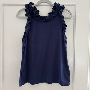 Lilly Pulitzer Blue Ruffled Sleeveless Tank Top